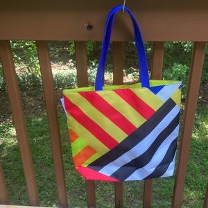 Donald X yellow and red tote bag